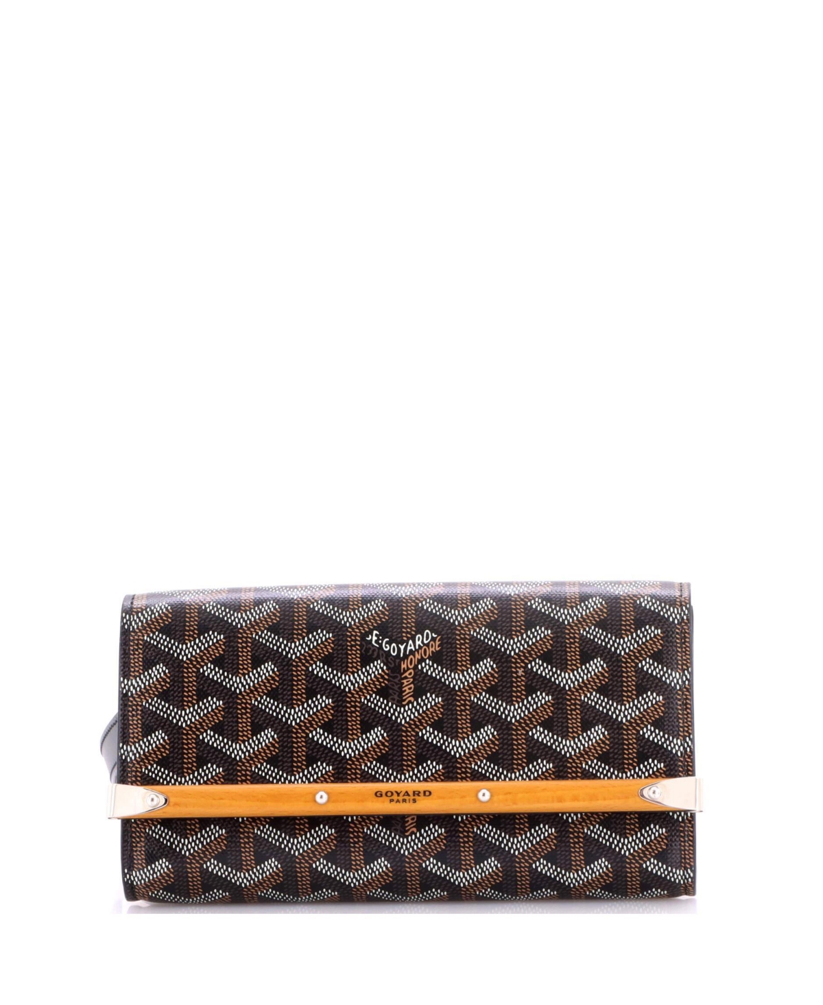 Pre-Owned Goyard Pm Monte Carlo Clutch with Strap Coated Canvas