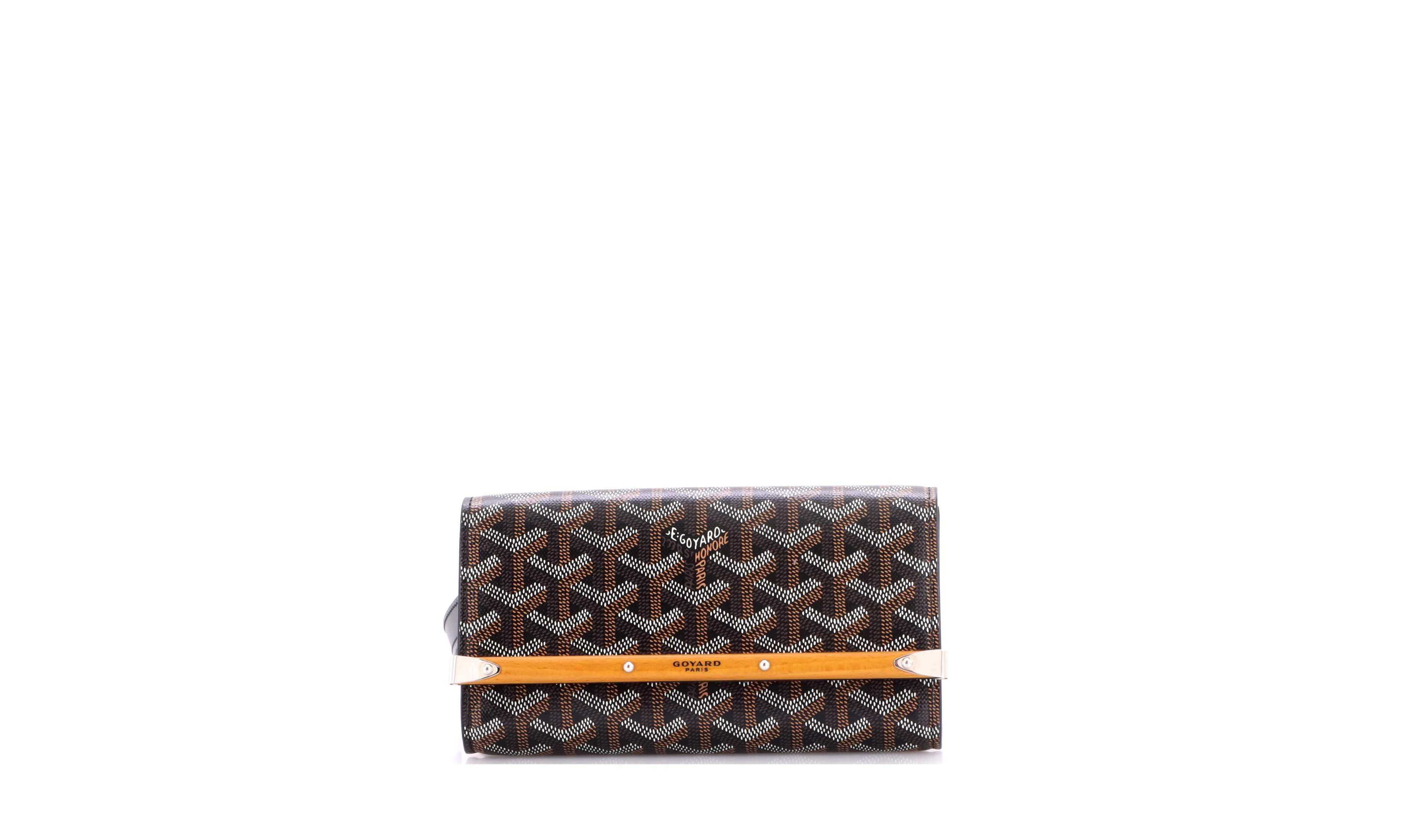 Pre-Owned Goyard Pm Monte Carlo Clutch with Strap Coated Canvas