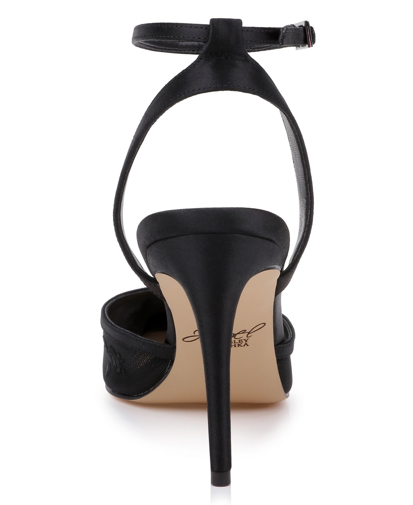 Женские туфли Jewel Badgley Mischka Zaidu Pointed Toe Pumps, цвет: Чёрный атласный — фото 3