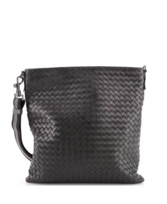 Medium Flat Messenger Bag Intrecciato Nappa