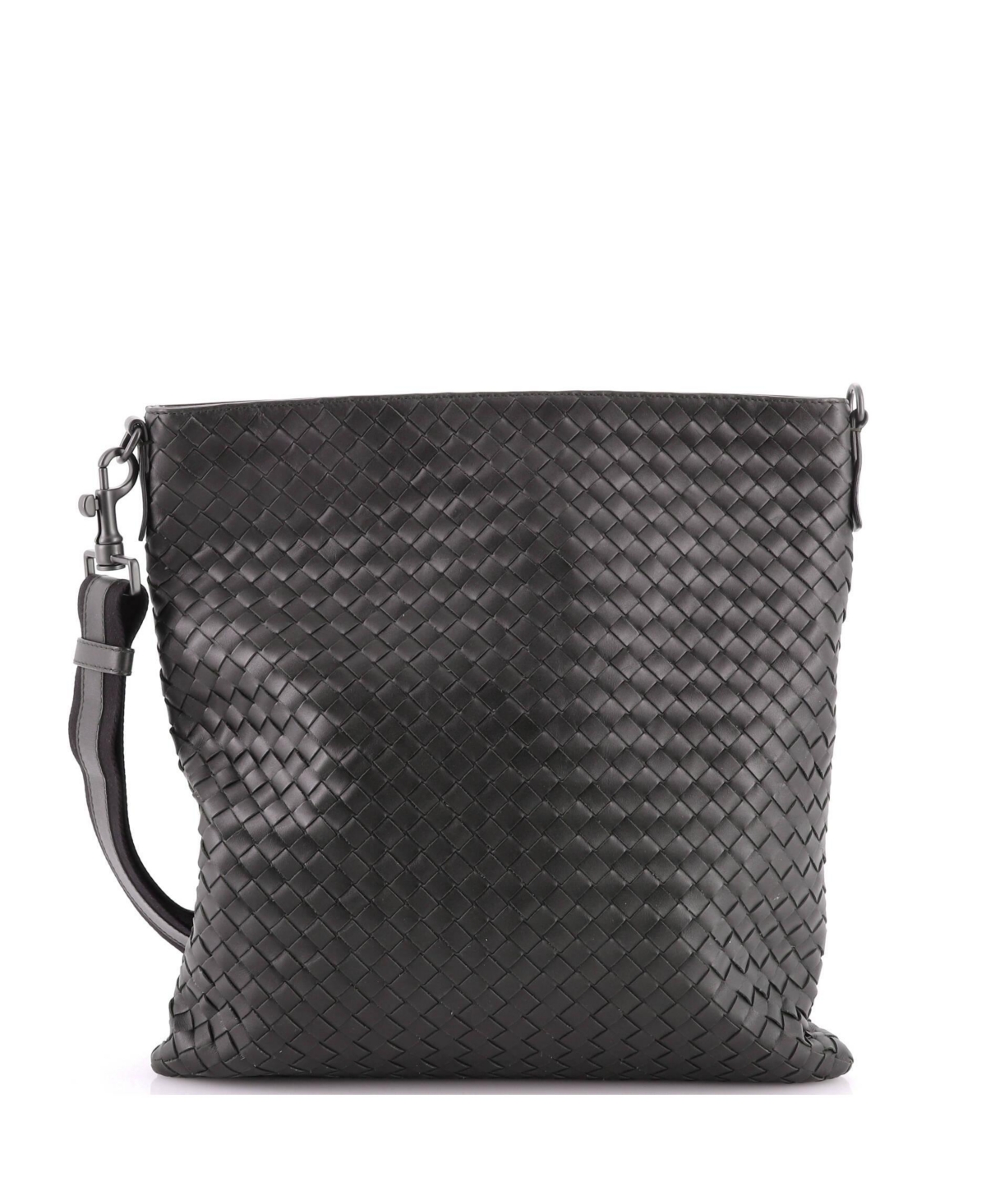Pre-Owned Bottega Veneta Medium Flat Messenger Bag Intrecciato Nappa