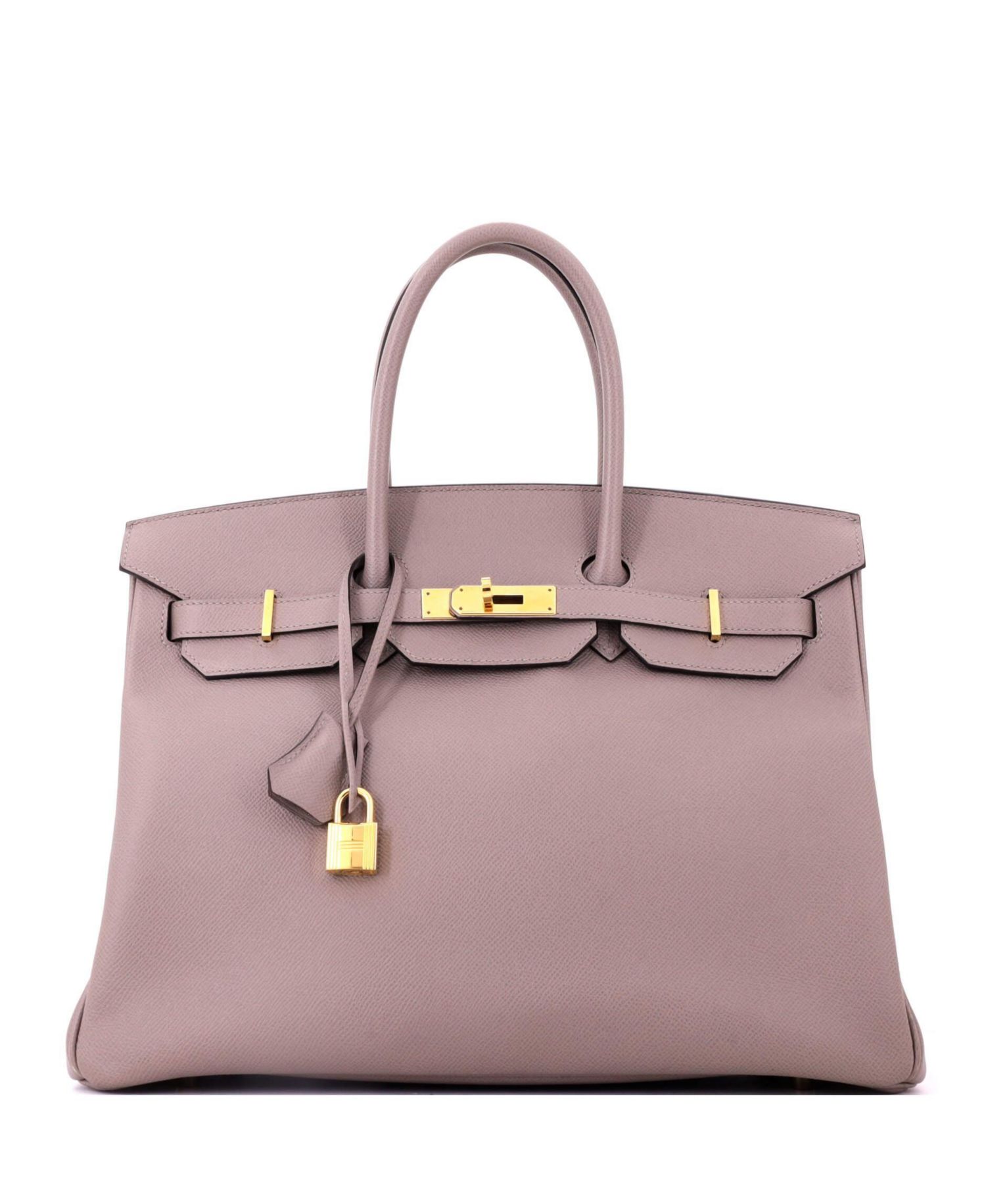 Birkin 35 Handbag Grey Epsom with Gold Hardware