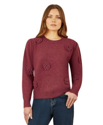 Women's Crochet Flower Knit Jumper
