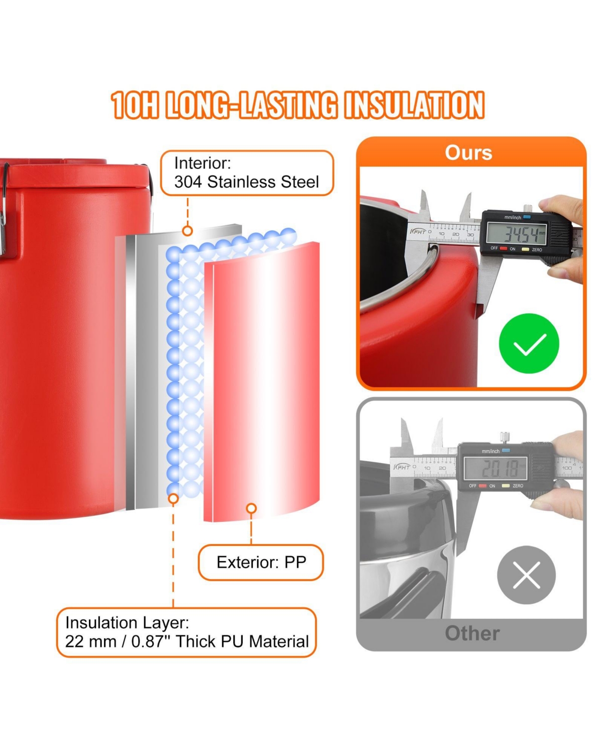 Cozito Stainless Steel Insulated Beverage Dispenser, 4.5 gal Thermal Drink Server with Spigot
