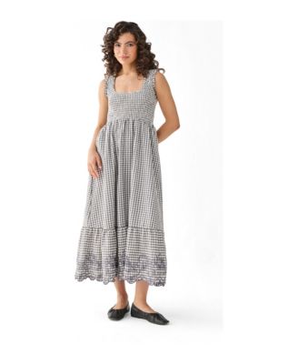 Women's Smocked Cotton Maxi Dress