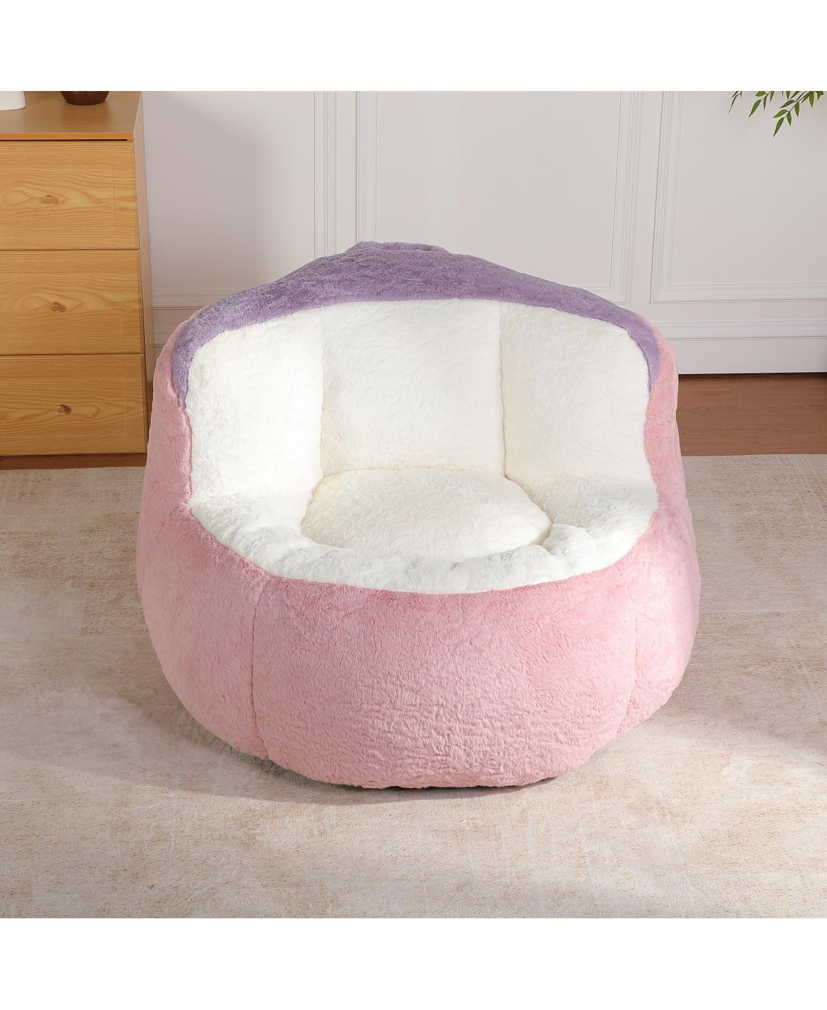 Streamdale Furniture Multicolor Oversized Faux Fur Bean Bag Chair