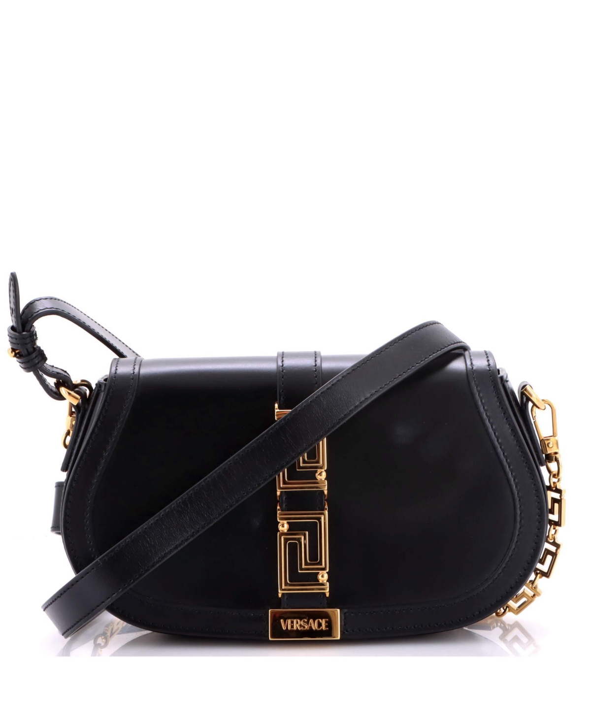 Pre-Owned Versace Medium Greca Goddess Shoulder Bag Leather