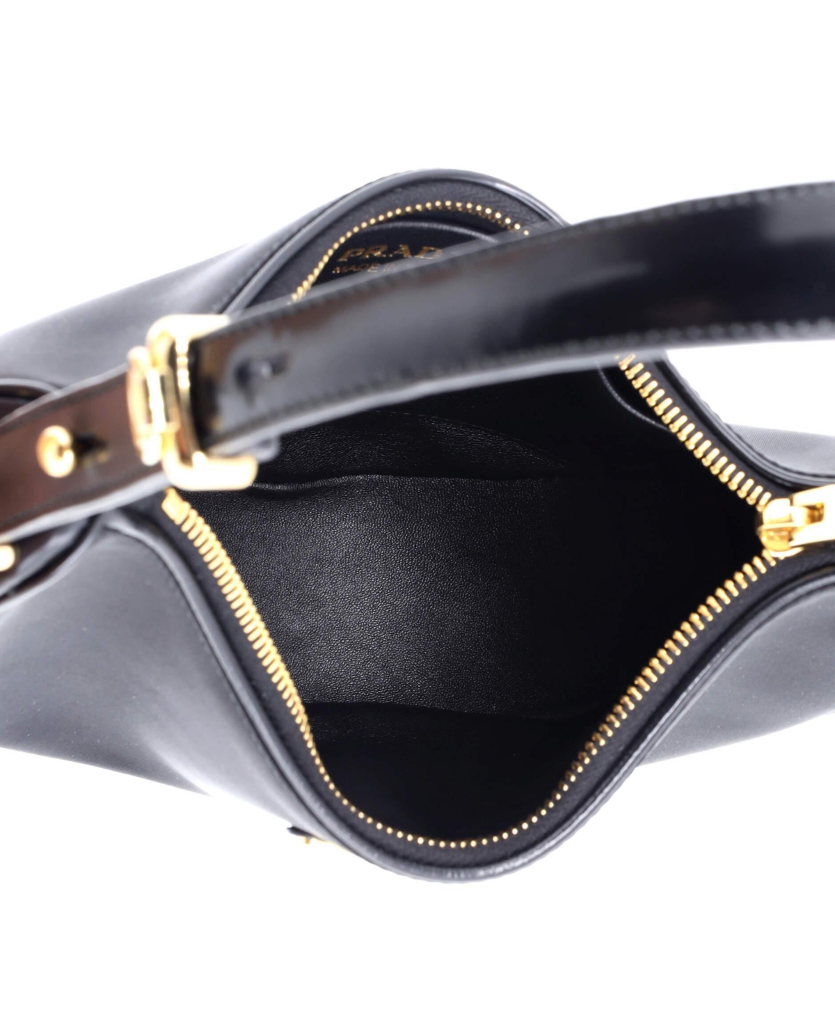 Pre-Owned Prada Small Arque Half Moon Hobo Tessuto