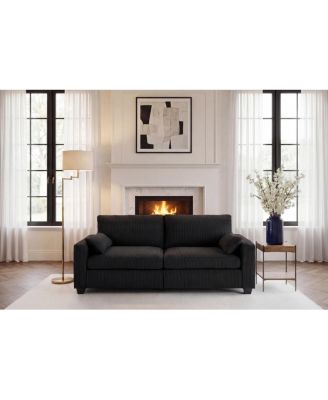 Modern Loveseat Sofa with Removable Cover and Solid Wood Frame