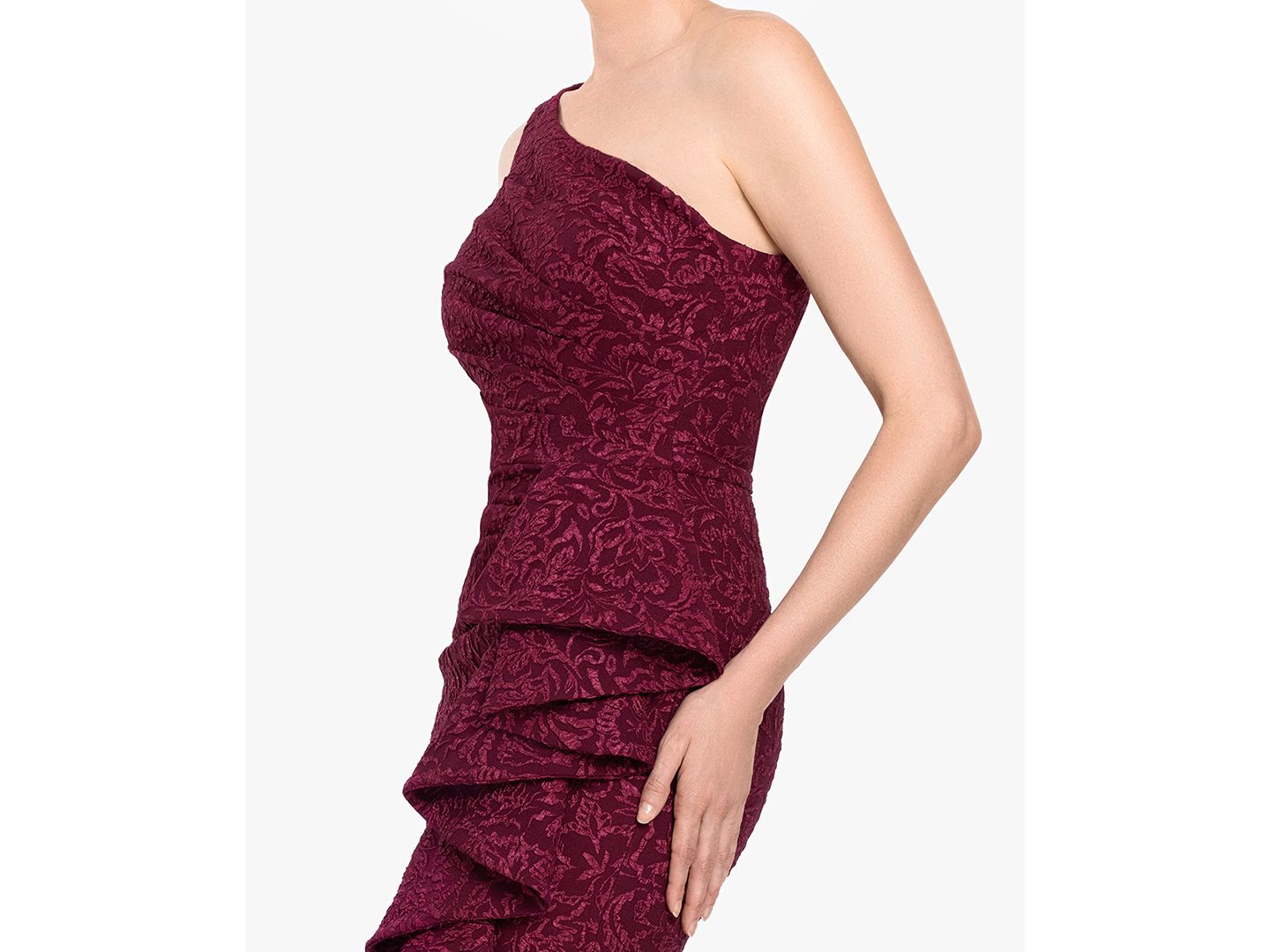 Женские платья Betsy & Adam One-Shoulder Ball Gown, цвет: Бордо — фото 3