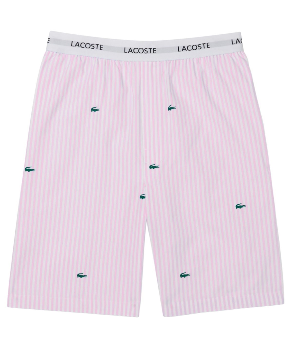 Lacoste Men's Striped Short-Sleeve Shirt and Pajama Shorts, 2-Piece Set
