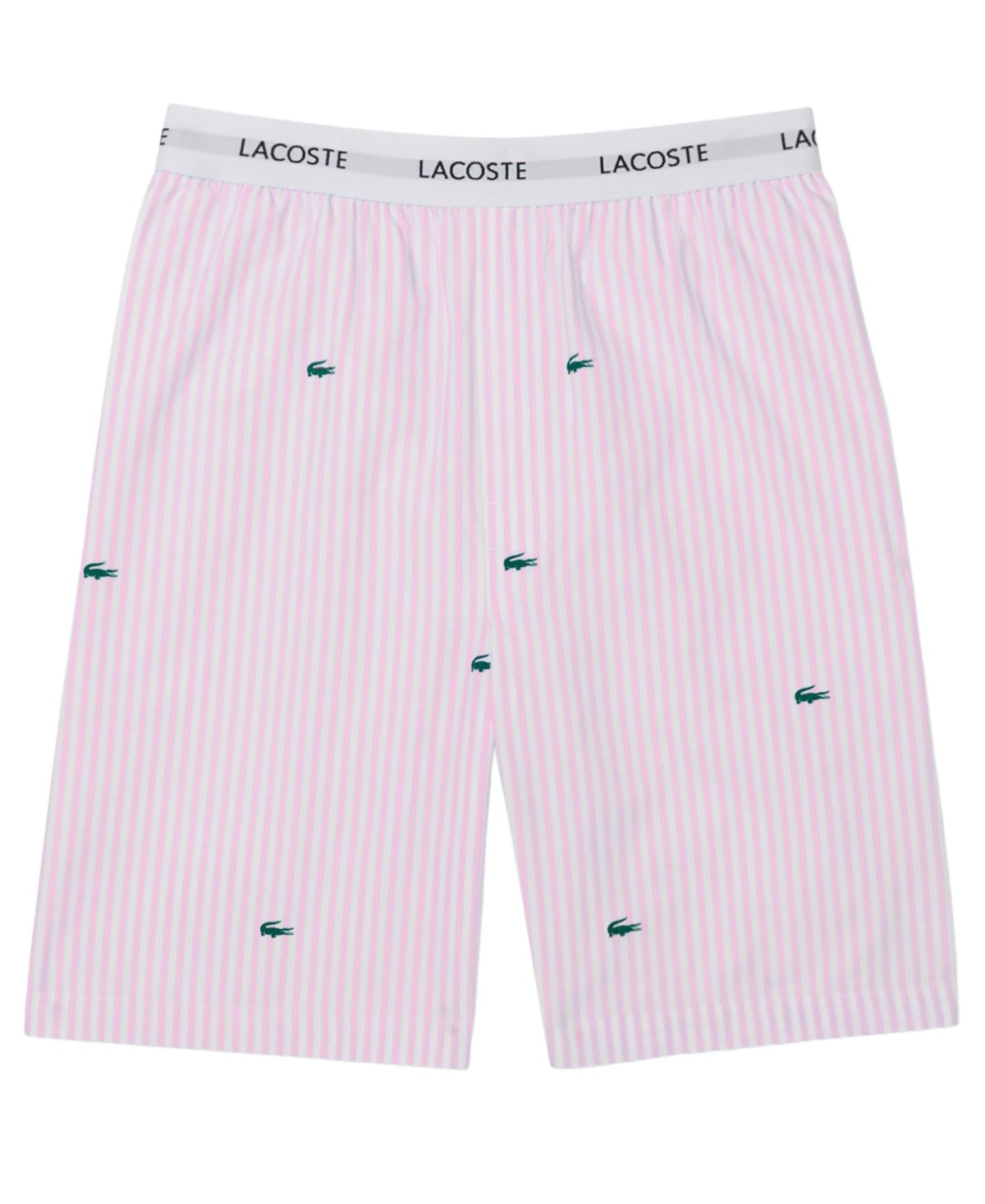 Мужские Lacoste Men's Striped Short-Sleeve Shirt and Pajama Shorts, 2-Piece Set — фото 4