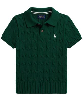 Boys' 2T-7 Cable-Knit Cotton Polo Shirt