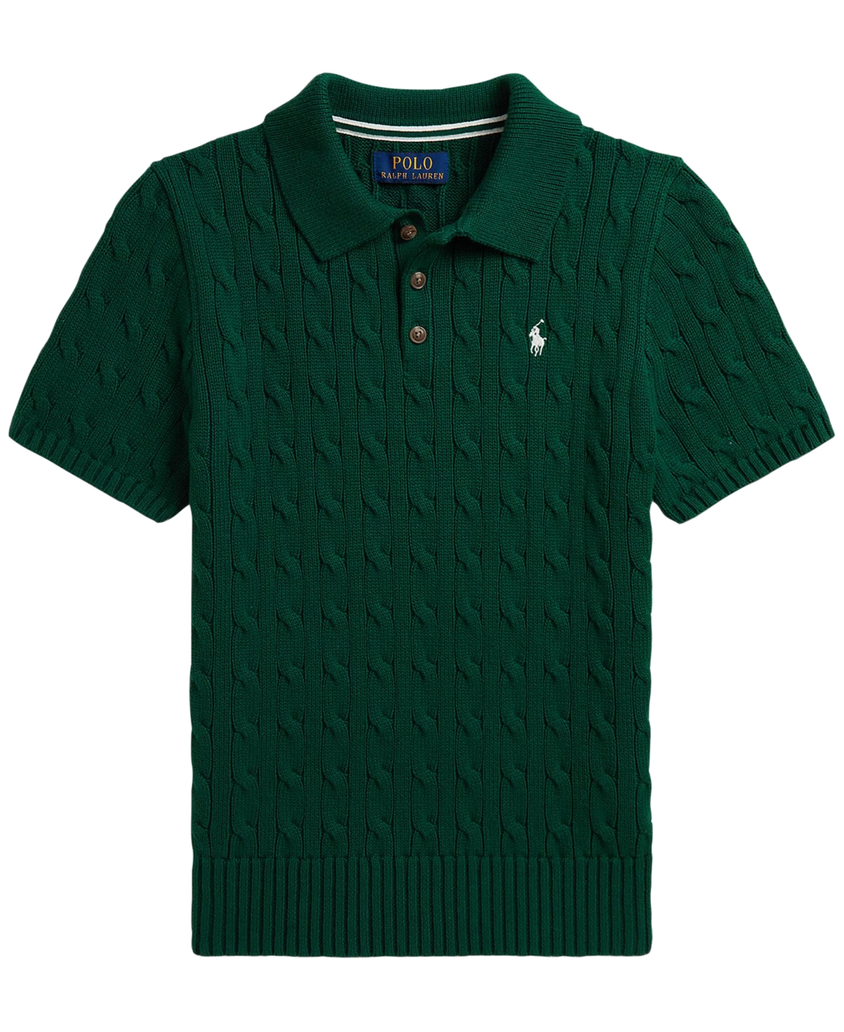 Polo Ralph Lauren Boys' 8-20 Cable-Knit Cotton Shirt
