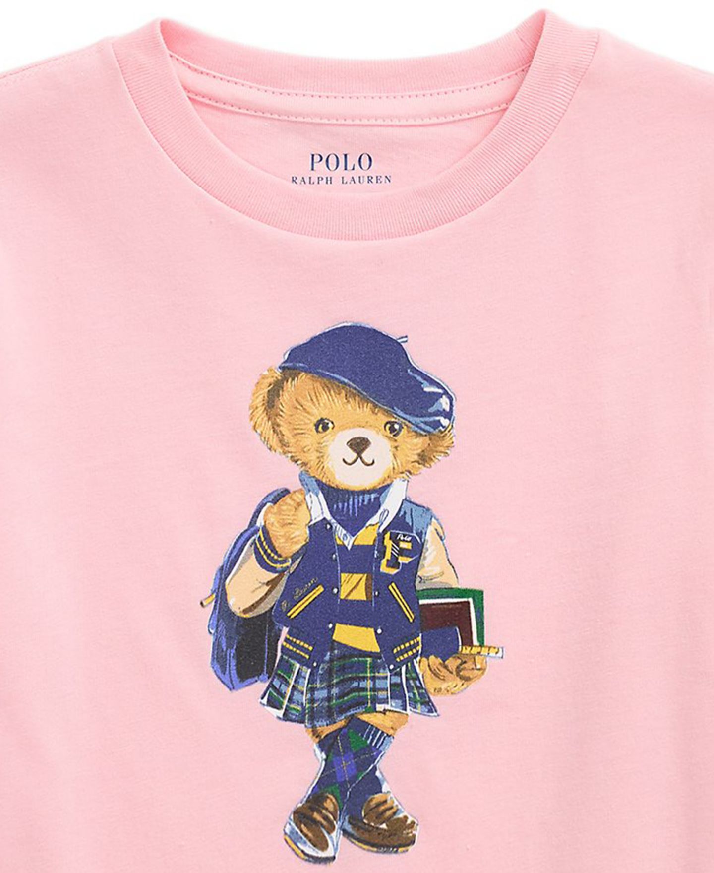 Футболка Polo Ralph Lauren Polo Bear Jersey T-Shirt для девочек, цвет: Розовый — фото 3