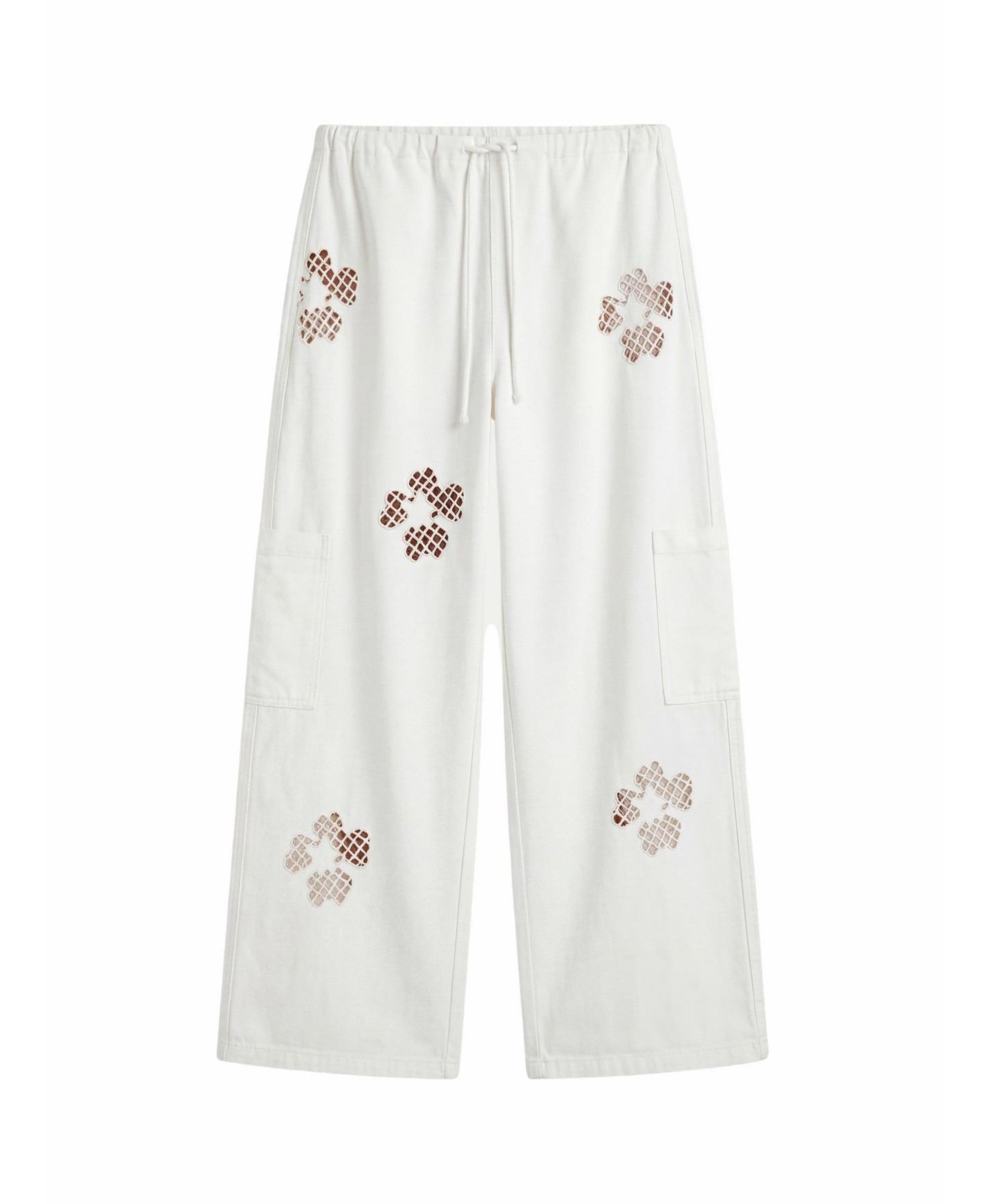 Женские брюки Nasty Gal Floral Cutwork Cargo Pants Co-ord, цвет: Белый — фото 2