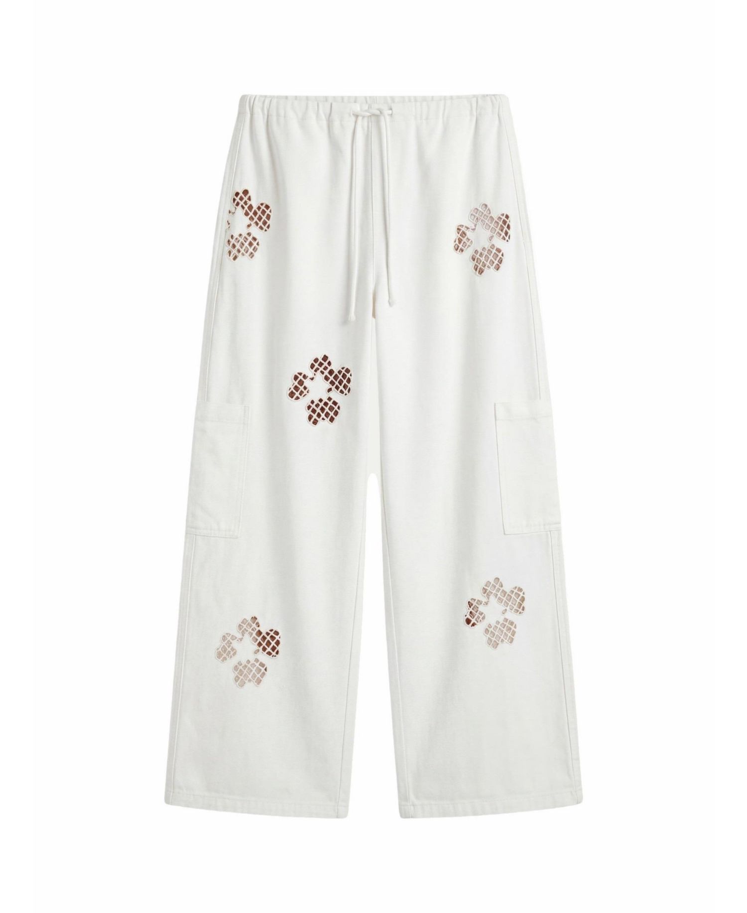 Women's Floral Cutwork Cargo Pants Co-ord