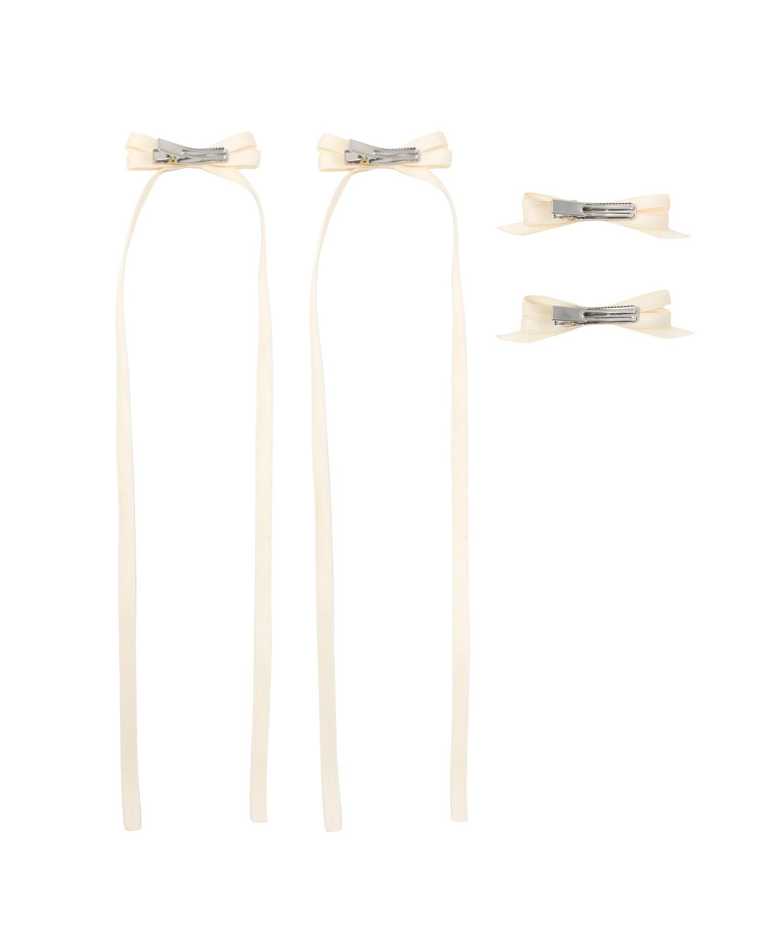 Girls Ribbon Bow Clip Set (4pc)