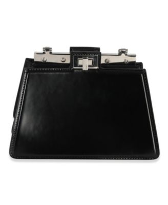 Black Patent Petite Peekaboo Cut Chain Shoulder Bag