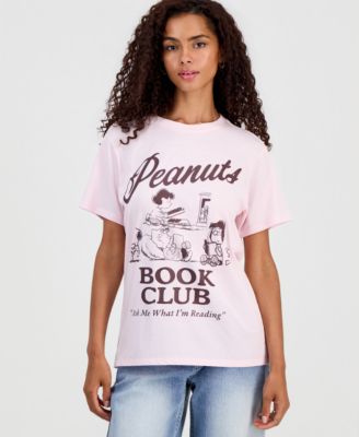 Juniors' Peanuts Book Club Graphic-Print T-Shirt