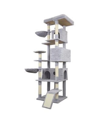  84.6" Multi-Level Cat Tree Tower with Condos, Scratching Posts, and Hammocks
