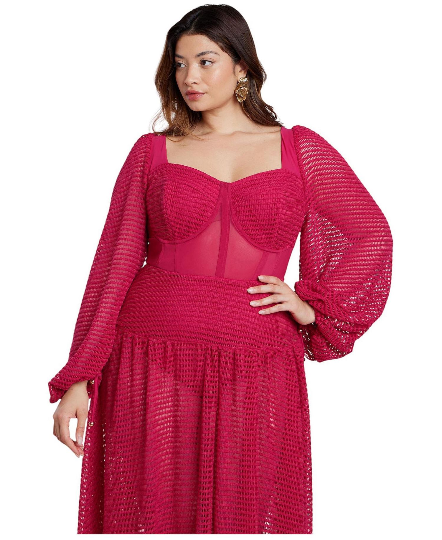 Women's Plus Size PatBO x ELOQUII Corset Waist Maxi Dress