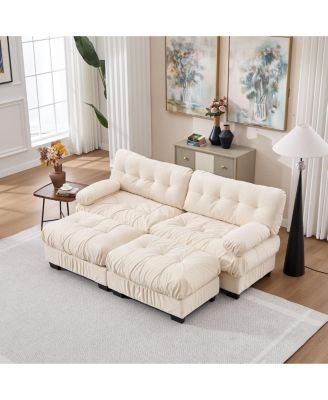 U Shaped Sectional Couches for Living Room,Modular Sectional Sofa Cloud Couch with Ottoman