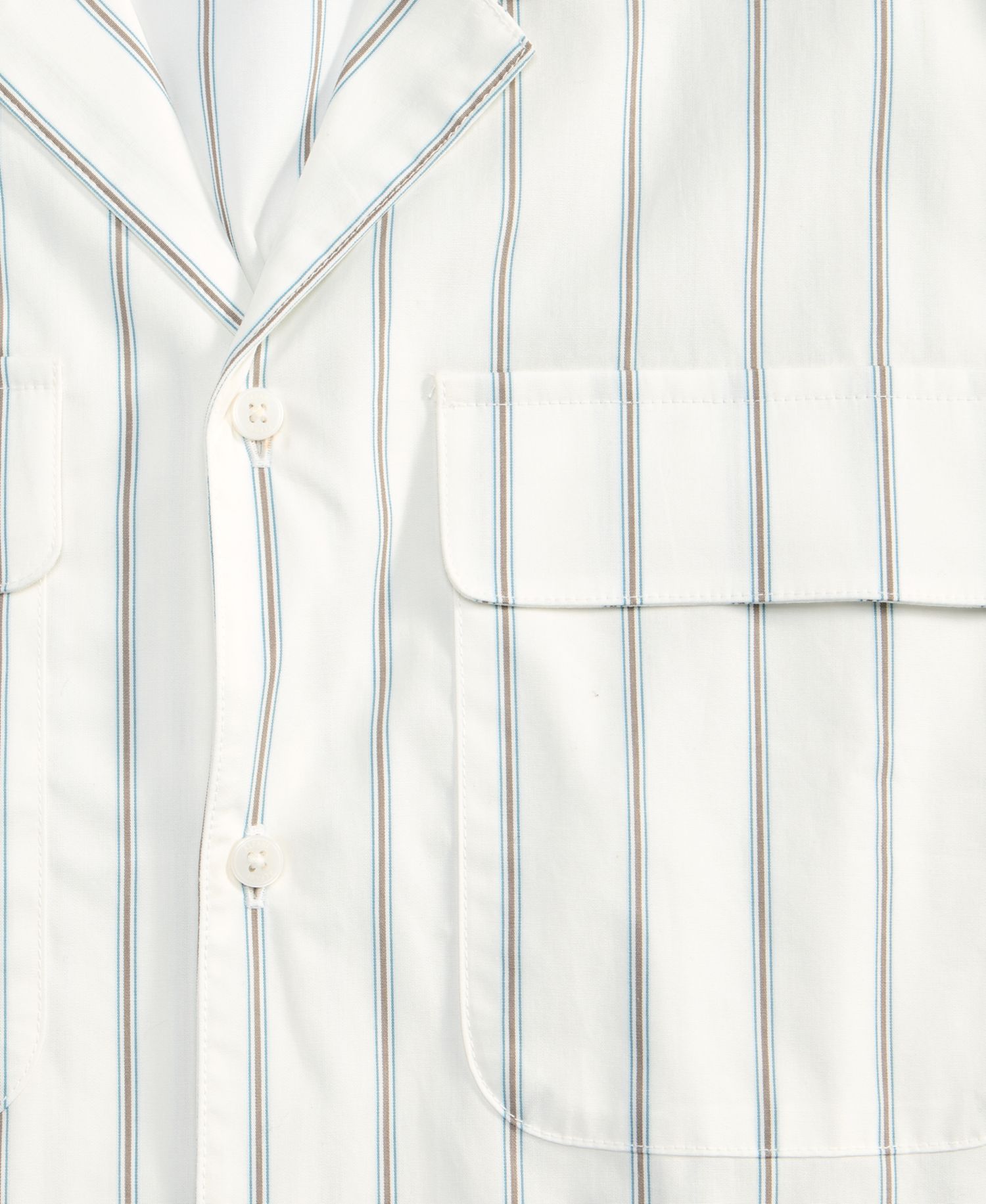 Men's Canvas Stripe Short-Sleeve Camp Shirt