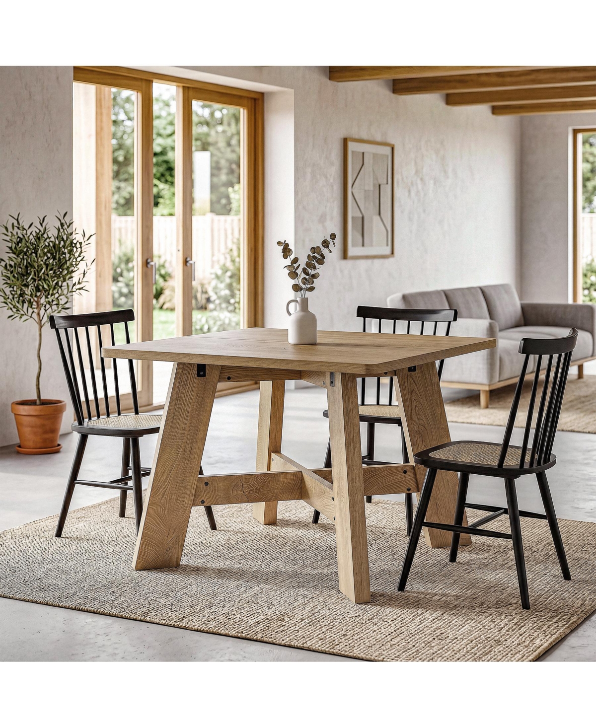 Tribesigns 39.37" Square Dining Table for 4, Small Wood Kitchen Table