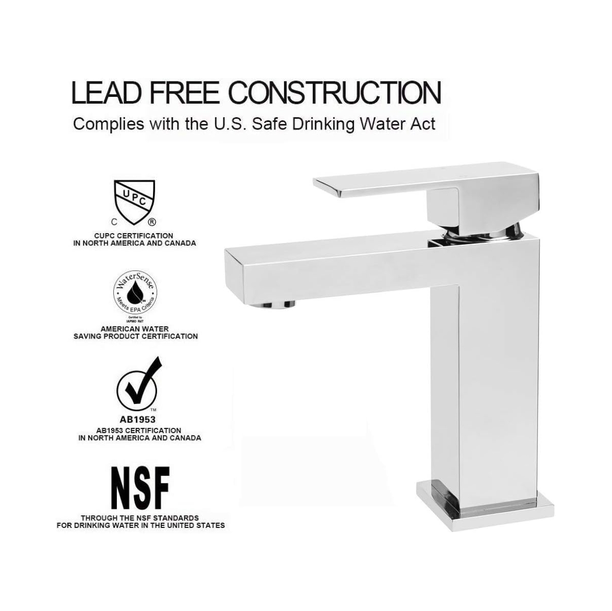 Phying Modern Chrome Bathroom Faucet, Single Hole Bathroom Faucet, Solid Brass Chrome Polished Bathroom Sink Faucet
