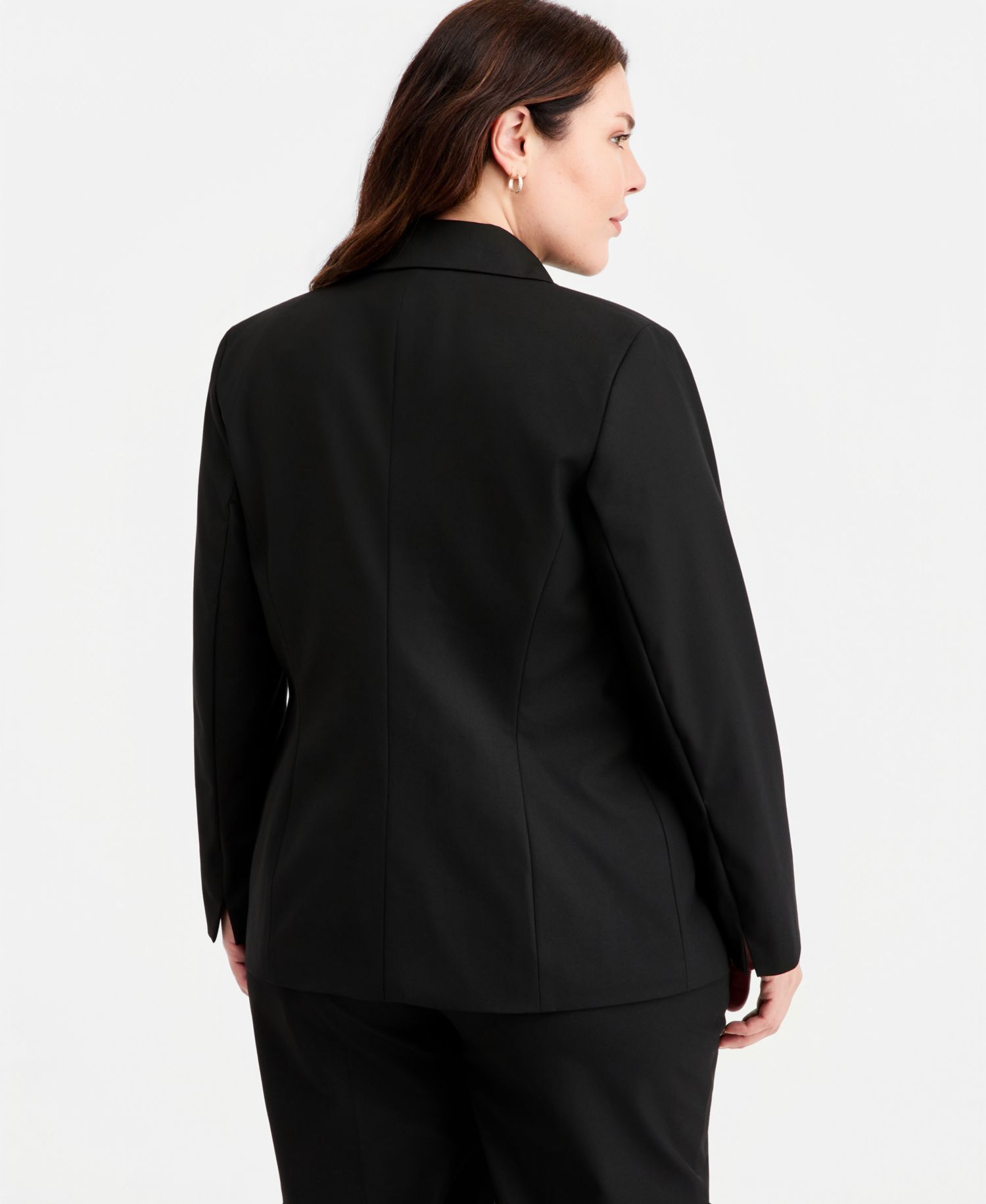 Plus Size Machine Washable One-Button Blazer