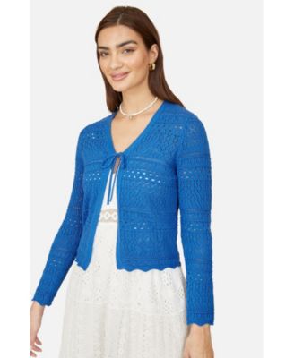 Women's Crochet Tie Front Cardigan