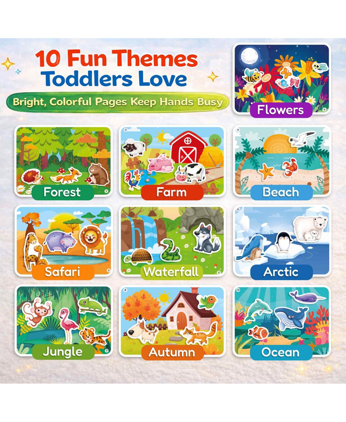Quokka Jelly Sticker Books for Toddlers 1-3, 40+ Large Thick Reusable Stickers, Waterproof Washable Toddler Activity Busy Book