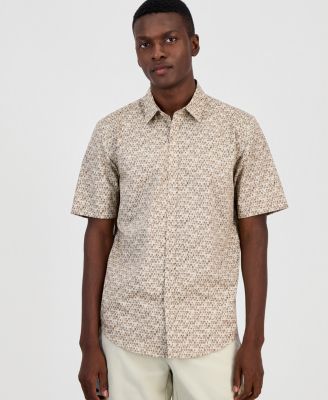 Men's Brick Geometric Short-Sleeve Shirt