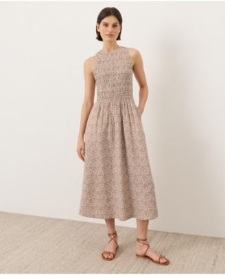 Women's Organic Cotton Coastal Double Gauze Smocked Dress