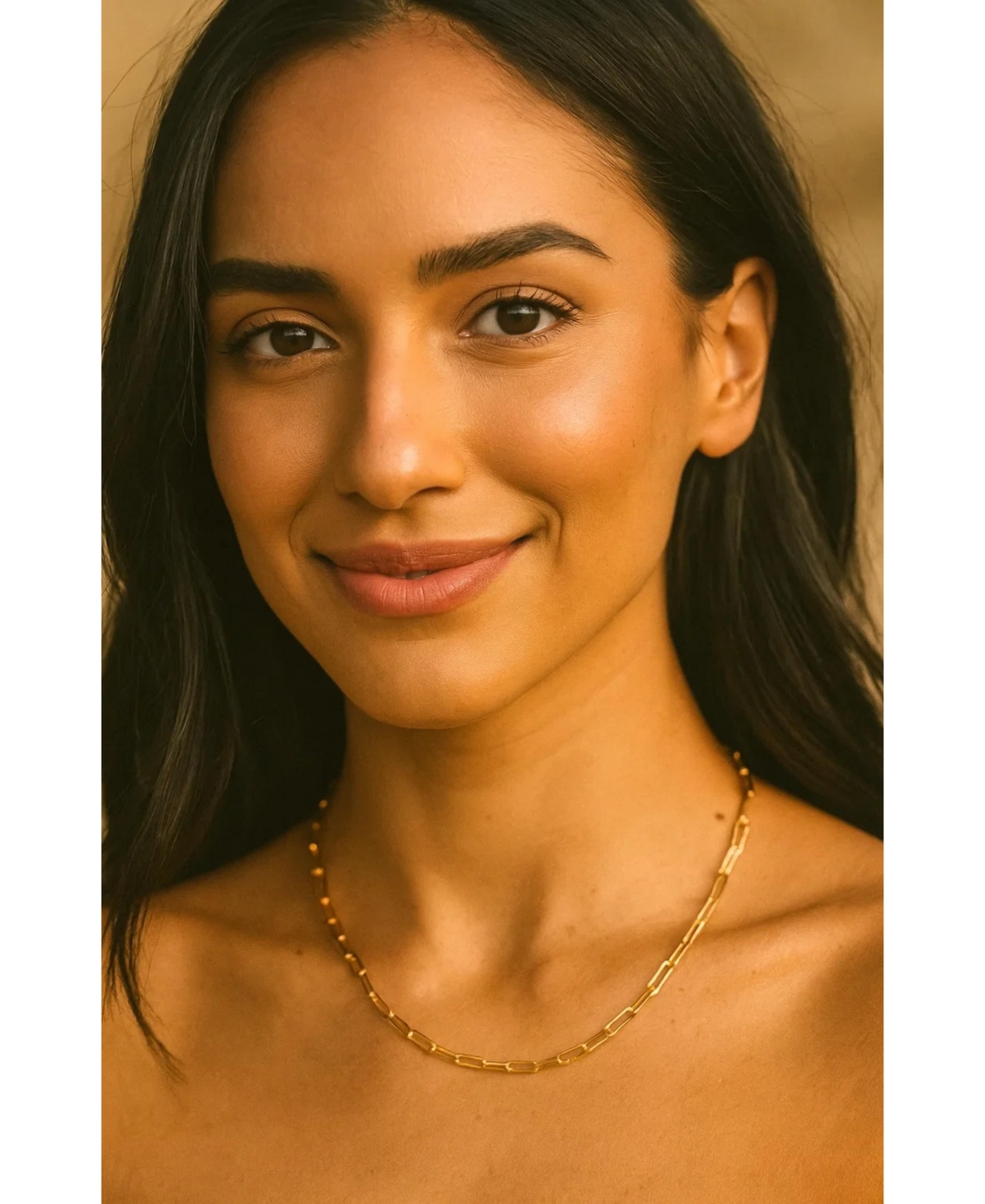 Dloria Ava Paperclip Link Necklace
