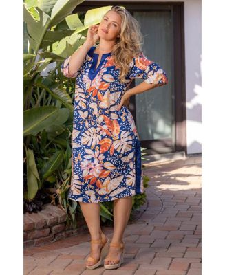 kaftan dress knee length Bagru printed knee length Kaftan, Beach Cover up, Mother's day gift, Loose lounge wear, Resort wear, Maxi Dress, Short mini summer dress