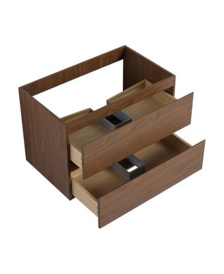 29 Inch Wall Mounted Bathroom Vanity Cabinet with Soft Close Drawers, Wood Grain Plywood for Modern Bathroom