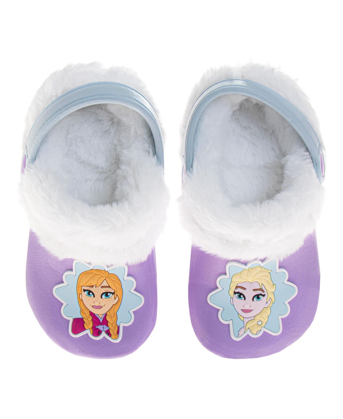 Сабо Disney Frozen Anna and Elsa Clogs Fuzzy, Fleece Lined, and Warm Garden Shoes для девочек, цвет: Сиреневый — фото 6