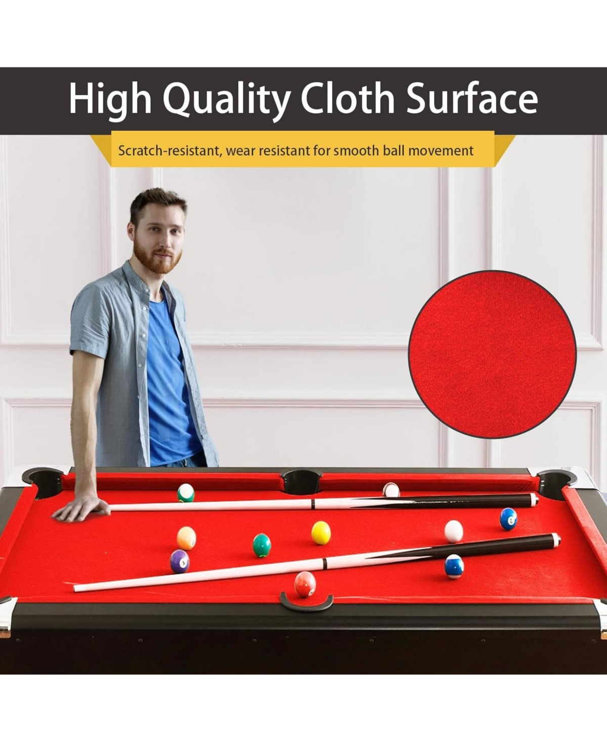 Xo 7FT Foldable Pool Table Set, Billiard Table with Full Accessories, Portable Game Table for Basement Family Game Room