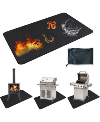 Under Grill Mat Fireproof Waterproof BBQ Deck Protector for Patio