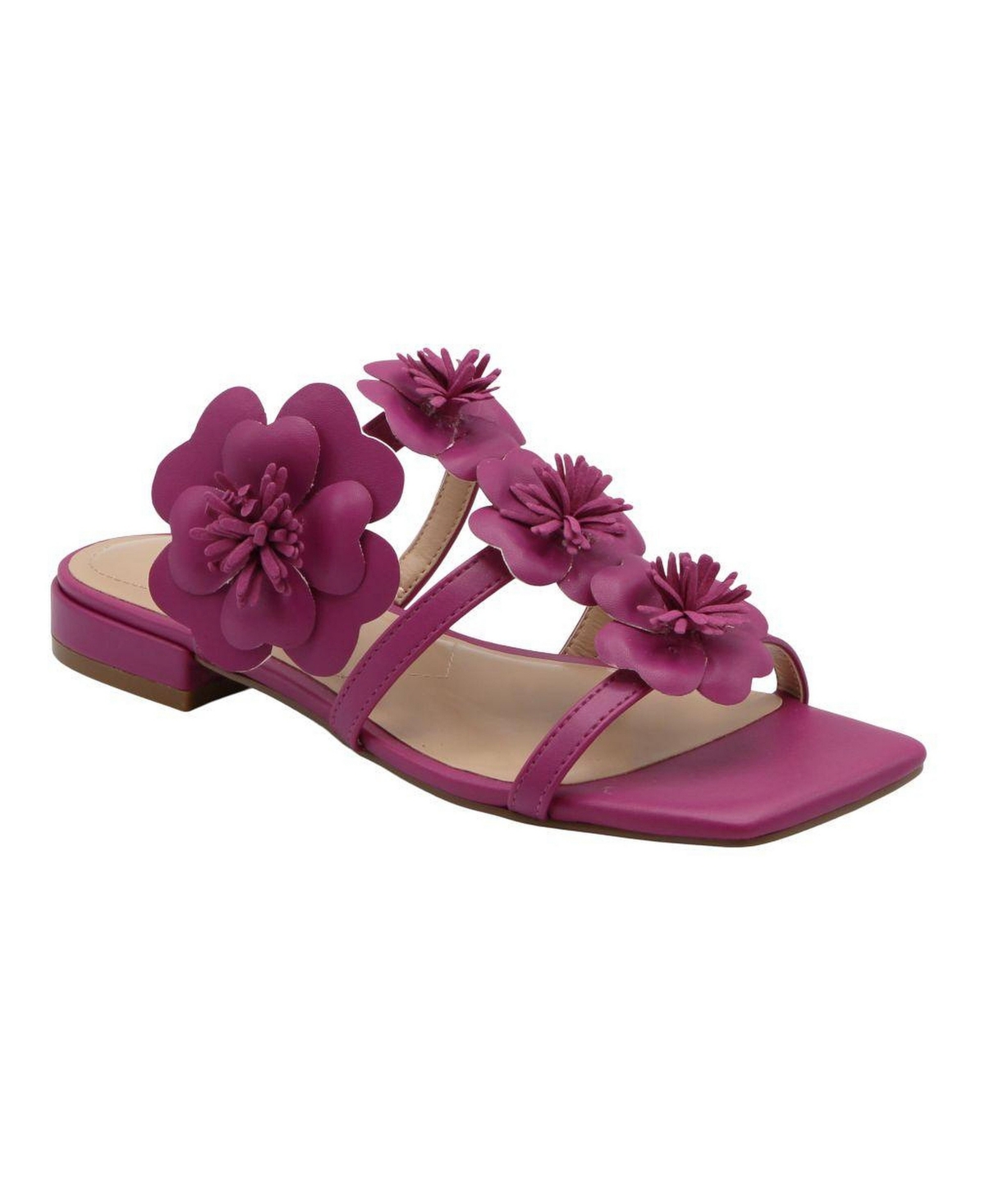 Charles David Womens Caralynn Floral Flat Sandal - Magenta