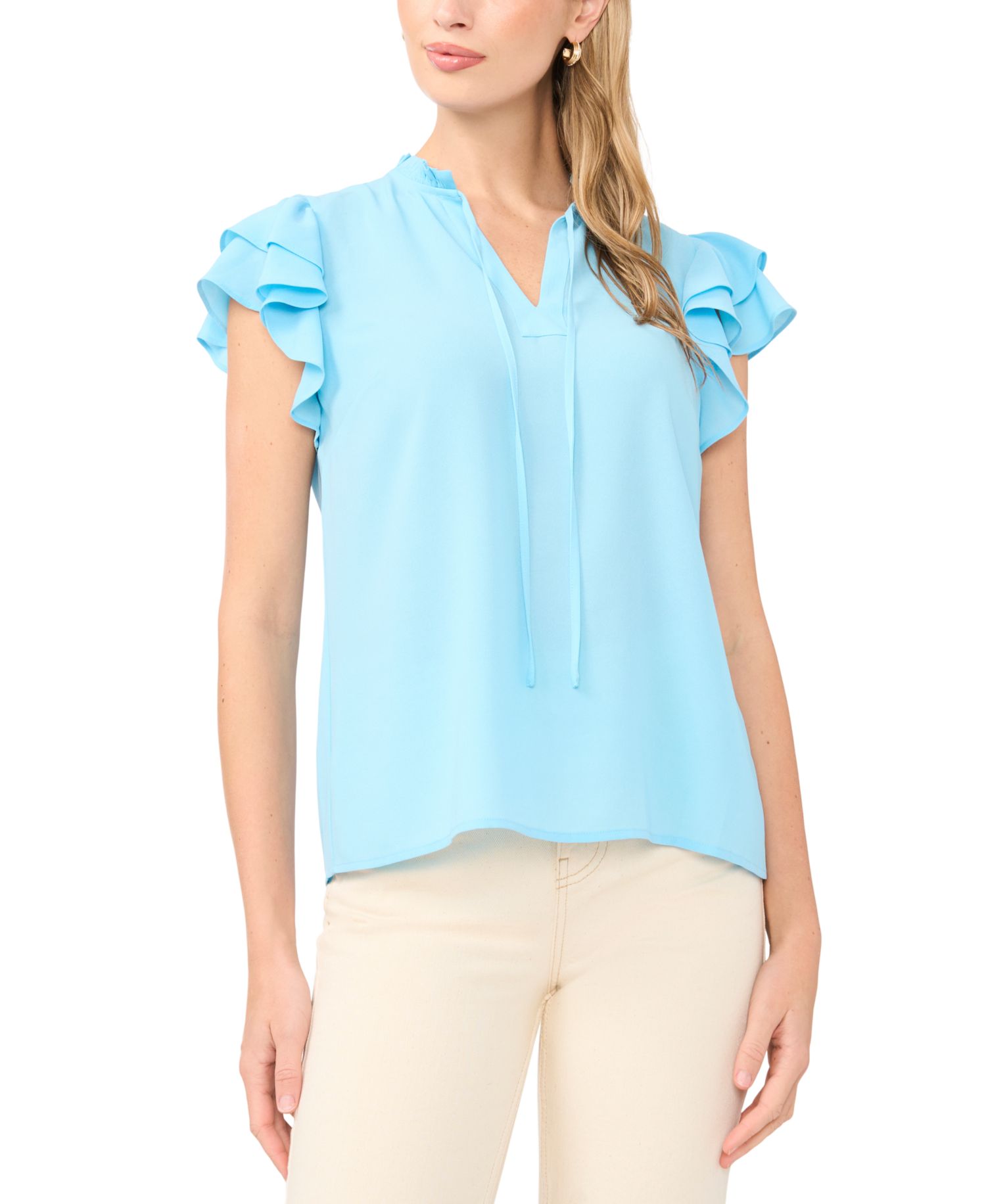 Women's V-Neck Ruffle Top