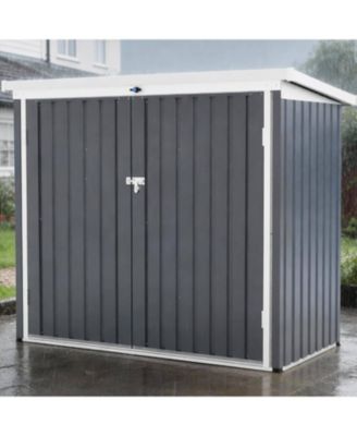 Outdoor Trash Can Storage Box with Lock Latch for Backyard, Patio and Garden Tool Organization