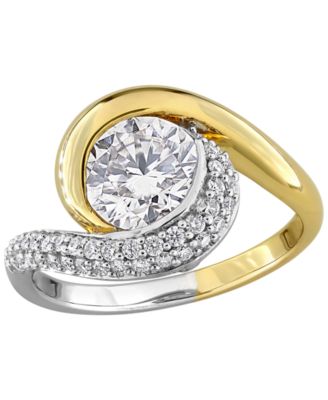 Lab-Grown Moissanite (1-7/8 ct. t.w.) Ring in Two-Tone Sterling Silver
