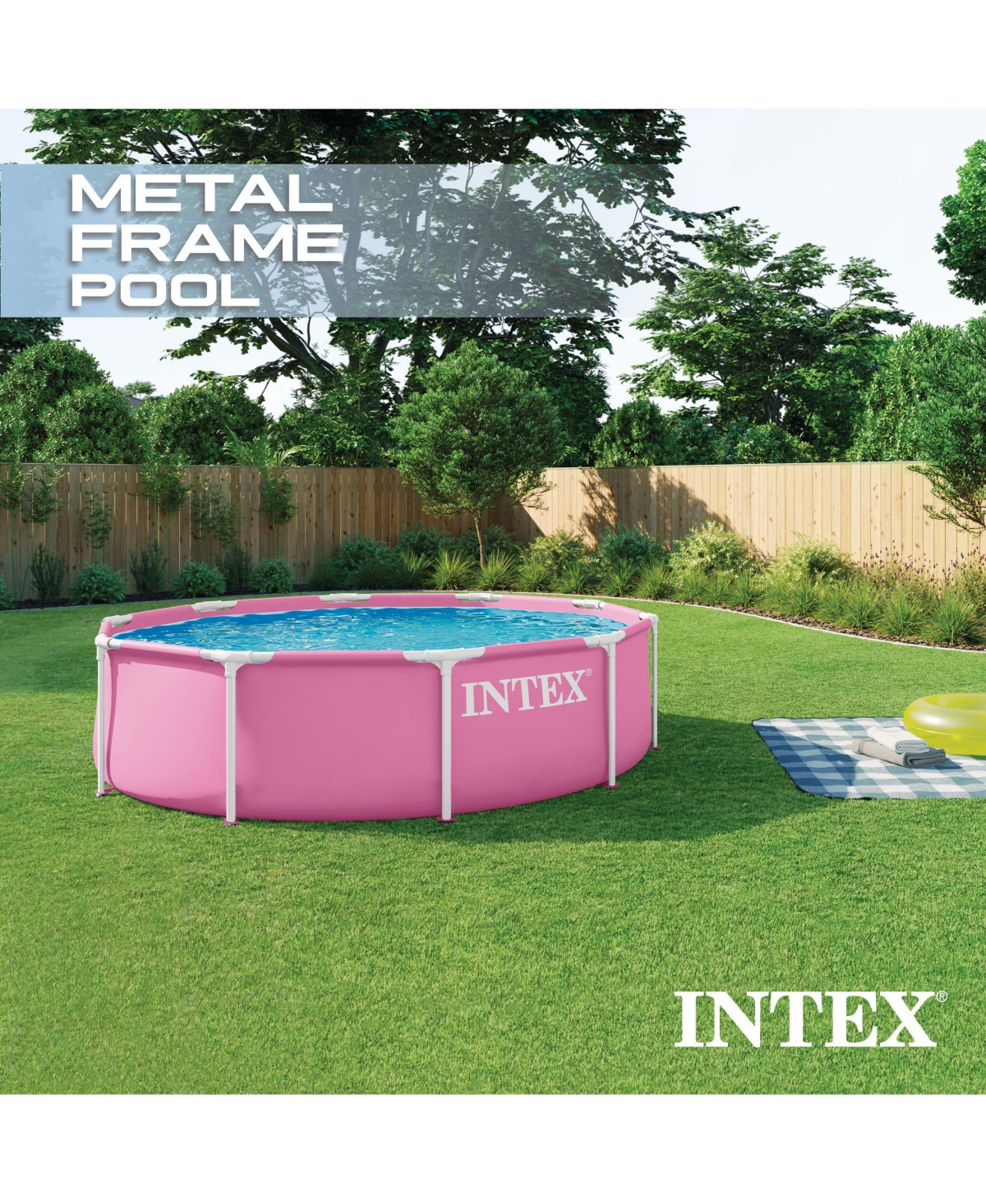 Intex 28295EP 10' x 30" Metal Frame Round Above Ground Swimming Pool - Pool Only