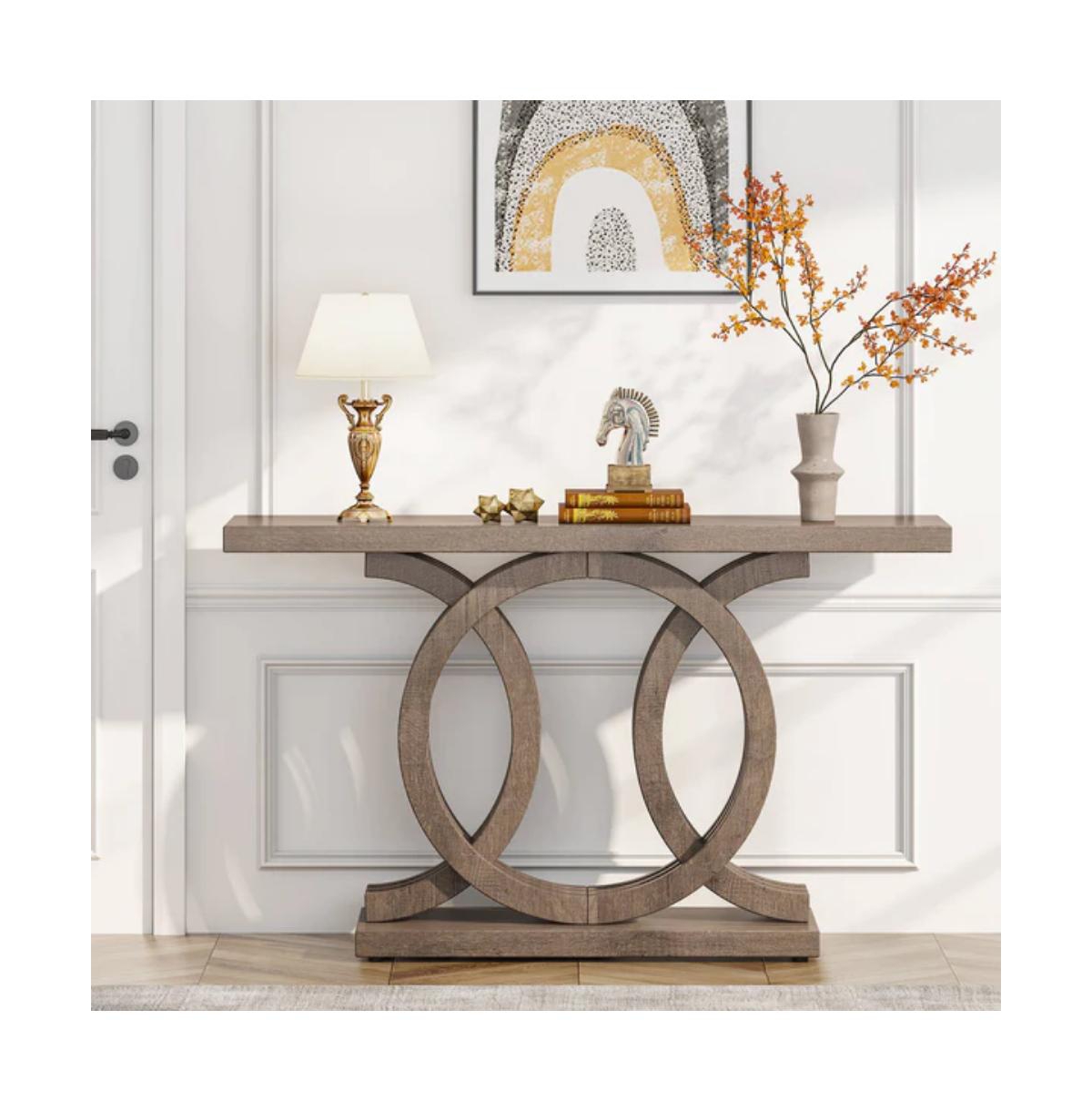 Slickblue Modern Geometric Console Table for Entryway, Hallway and Living Room Storage