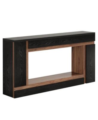 2-Tier Wooden Console Table, Rectangular Sofa Table for Entryway and Hallway