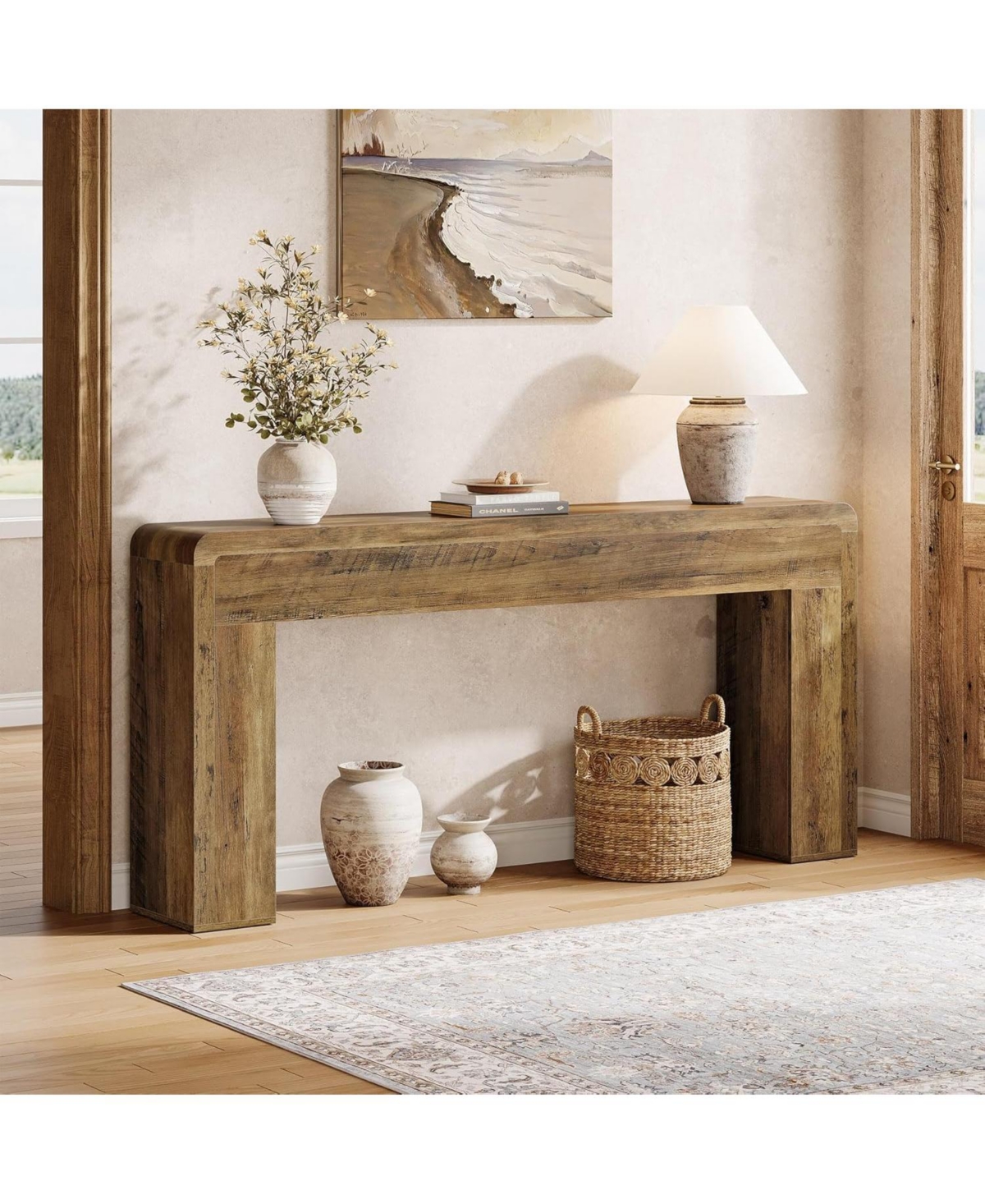 Slickblue Modern Wooden Console Table for Foyer, Entryway and Behind Sofa Use