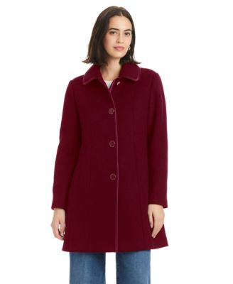 Women's Single Breasted Satin-Trimmed Coat